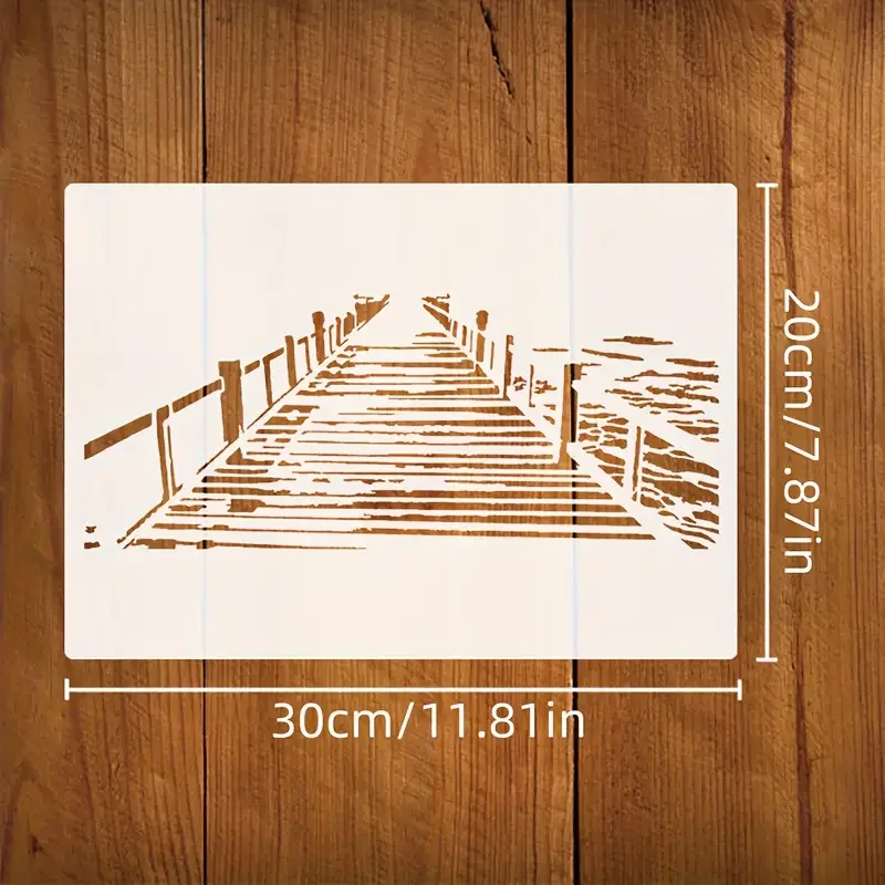 A4 size Wall Painting Stencils Stamp Scrapbook Album Decorative Embossing Craft Paper DIY Flower Label Stencil bridge