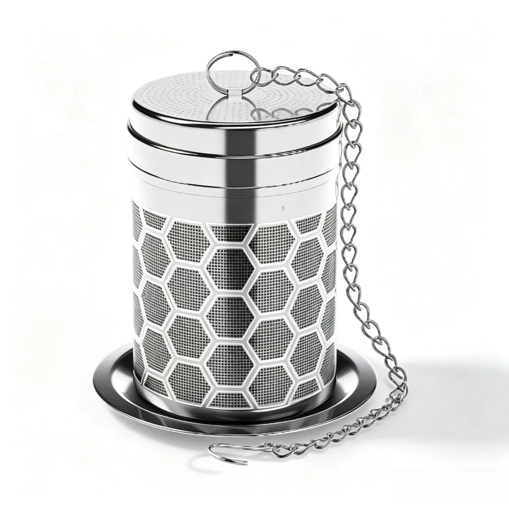 Tea Diffuser 2 Pack with Slim Threaded Lid Secures Contents During Steeping Compatible with Most Standard Drinkware