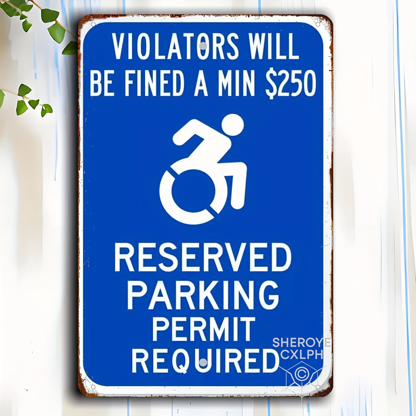 مسطح ثنائي الأبعاد - سيتم تطعيم قاتل ADA بقيمة 250 دولارًا، لافتة معدنية لوقوف السيارات محفوظة، ديكور فني جداري حديدي مقاوم للماء مقاس 8 × 12 بوصة