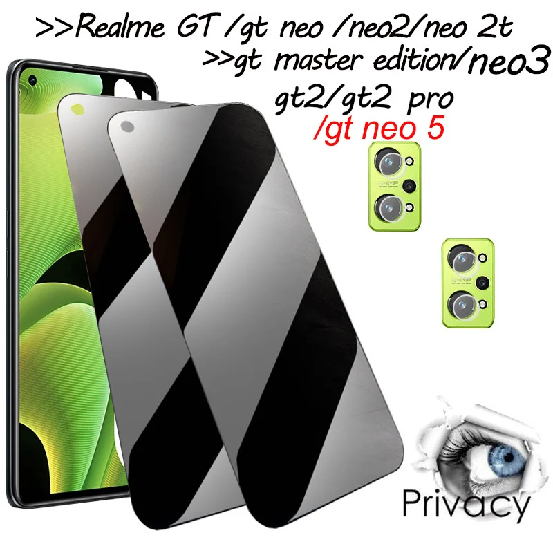 realme gt neo 5, realme gt neo 3t privacy tempered glass on realme gt neo 2 3 neo2 lens protection realmi gt neo gt master edition gt neo 2 t 2t realme gt2 gt 2 pro neo3 peep-proof screen protector