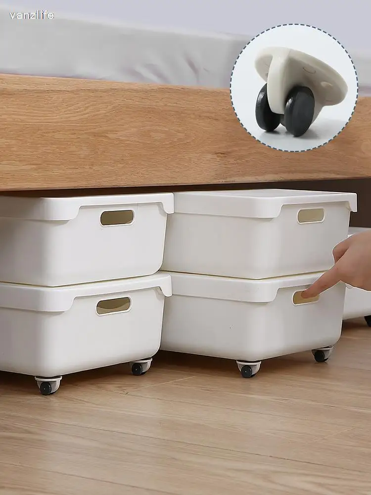 4 قطعة/الوحدة vanzlife لصق صندوق كبير أسفل بكرة رف السرير المنزلي عجلة تنظيم صندوق فرز عجلات متنقلة