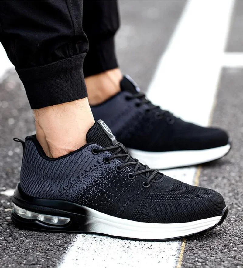 المضادة للثقب أحذية السلامة الواقية وسادة هوائية أحذية أمان العمل الرجال النساء تنفس العمل حذاء رياضة مكافحة سحق الصلب تو الأحذية #5