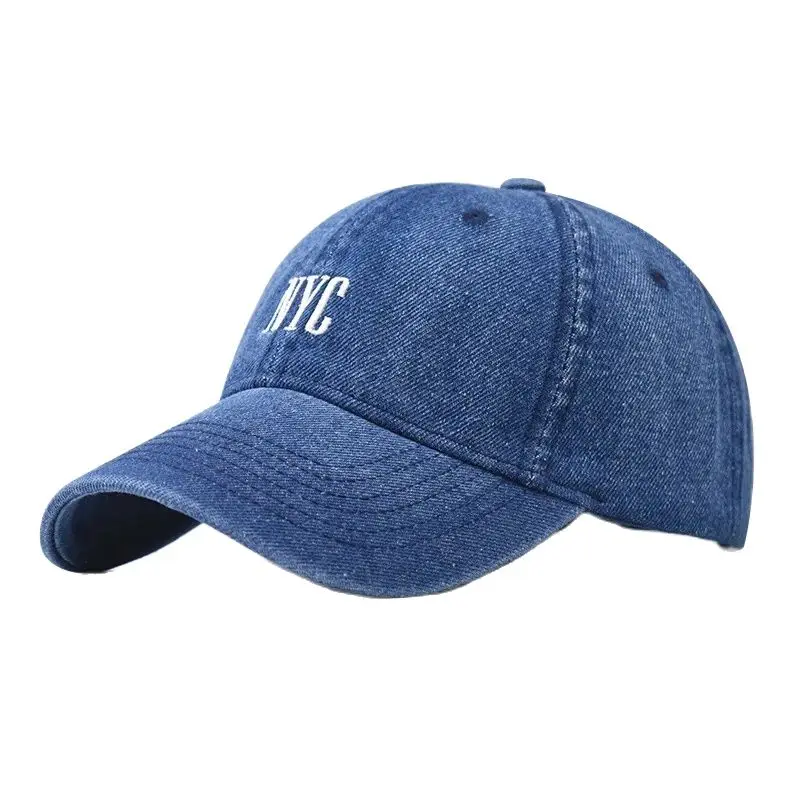 Doitbest Washed Women Baseball Cap Embroidered Letters Denim Summer Men\'s Hip Hop Hats Casual Adjustable Outdoor Snapback Bone