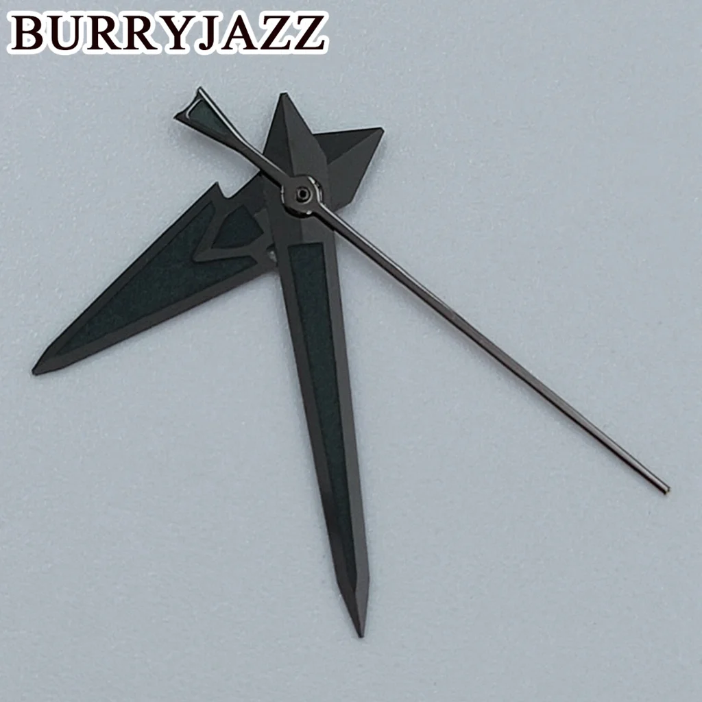 BURRYJAZZ NH35 NH36 NH38 7S26 7S36 4R35 4R36 Watch Hands Black Grey Hands Green Luminous image 3