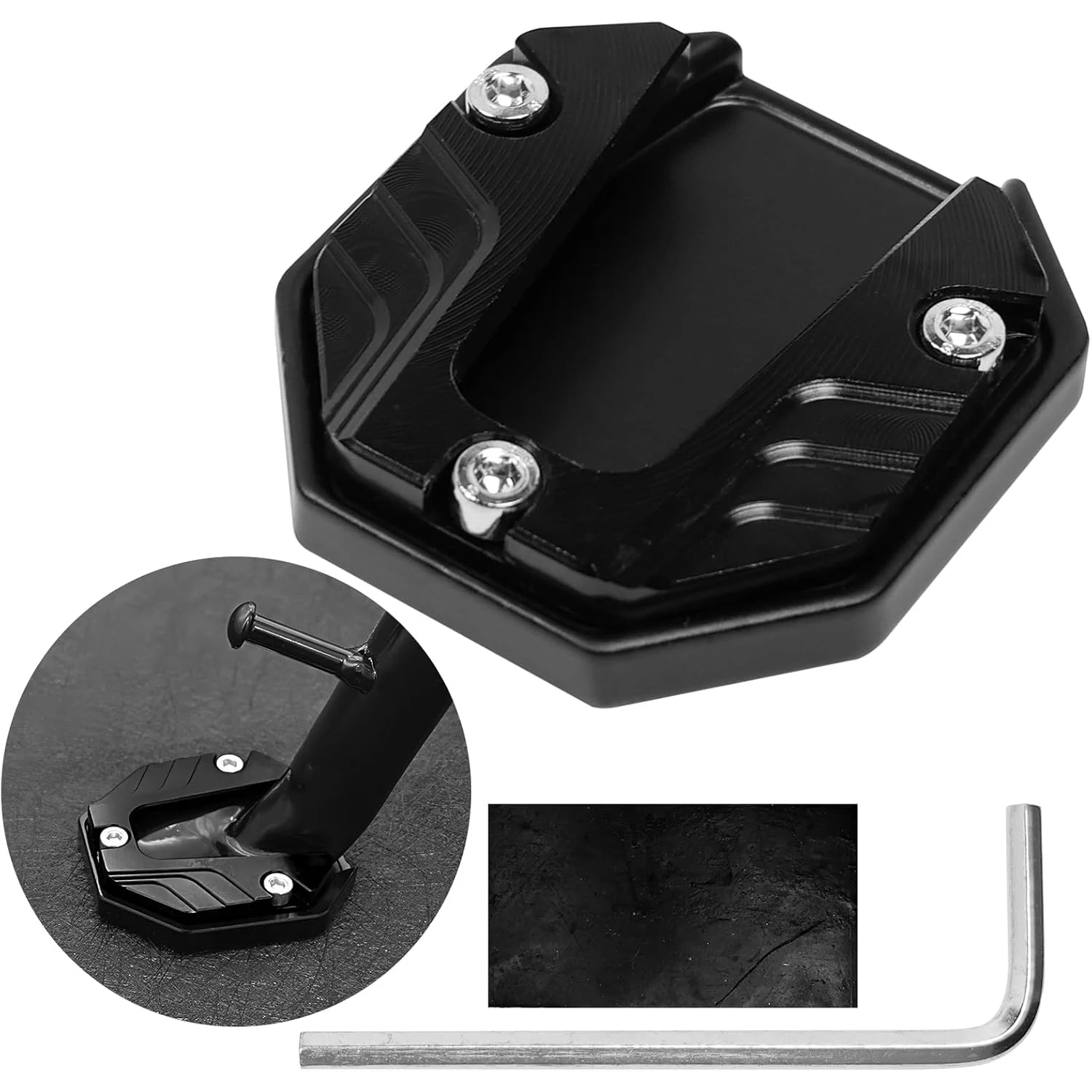 Universal Scooter Motorcycle Bike Kickstand Extender Foot Side Stand Extension Pad Support Plate Anti-skid Enlarged Base