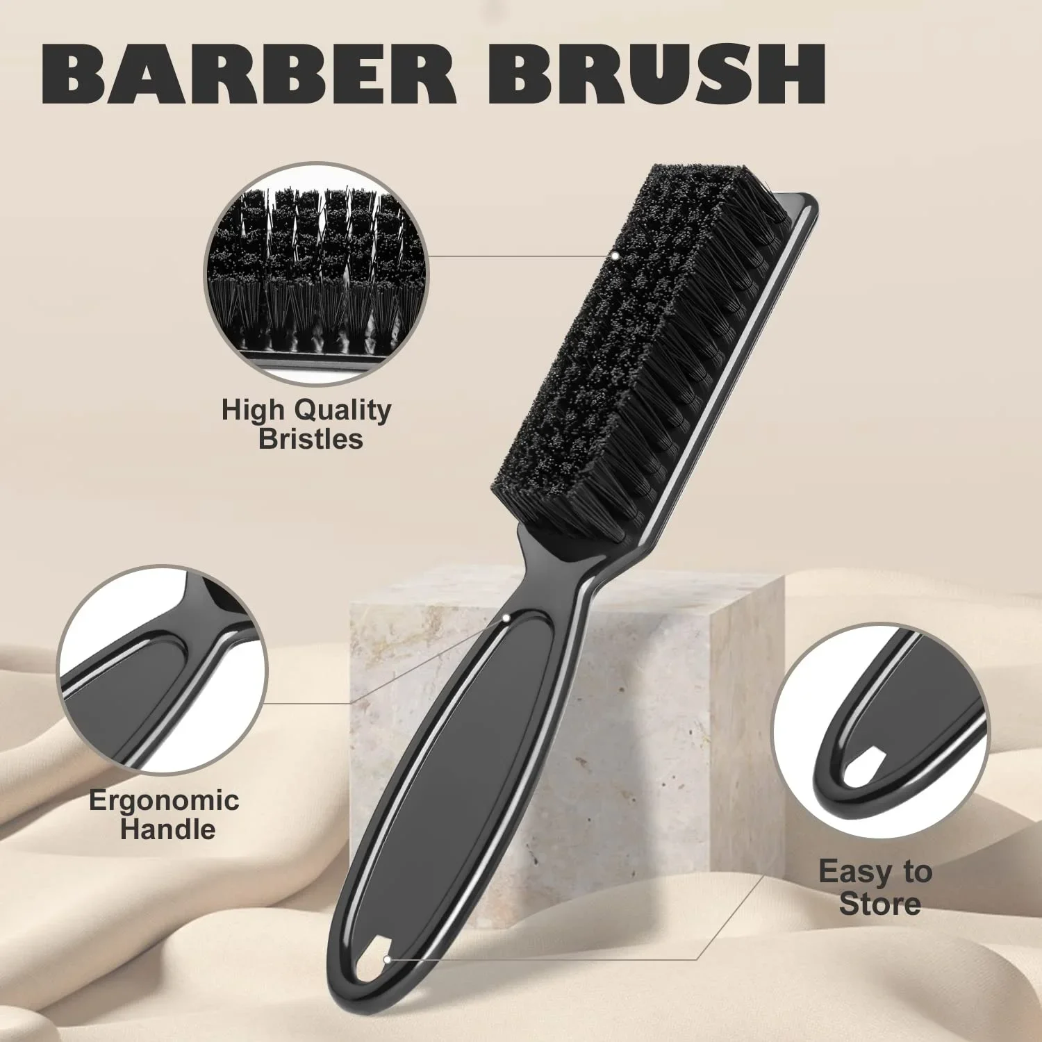 

Barber Neck Duster Brush Plastic Handle Hairdressing Soft Hair Cleaning Brush Head Shape Carving Cleaning Brush Styling Tool