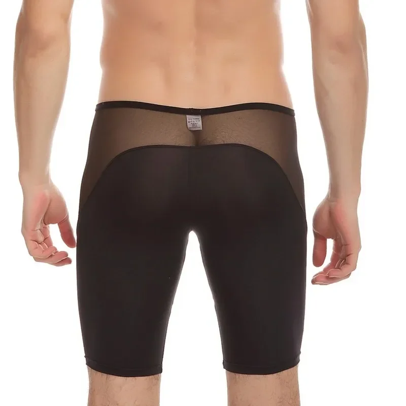 Openentrejambe – pantalon moulant pour hommes, en Nylon à haute élasticité, maille de glace, respirant, Sexy, sous-vêtements pour hommes