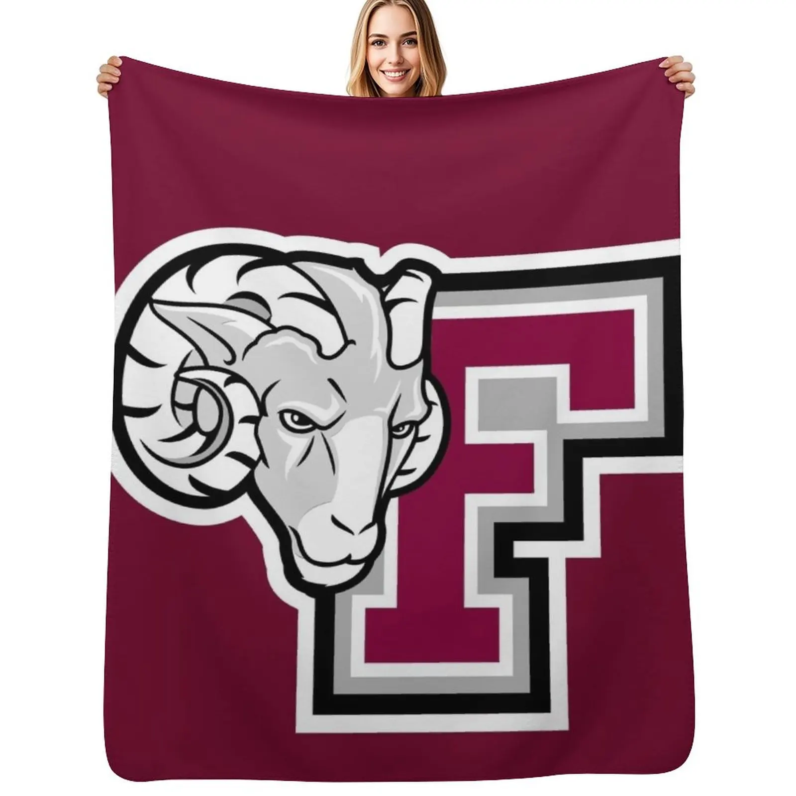 Fordham Rams Throw Blanket Color Fast Cozy Throw Blanket