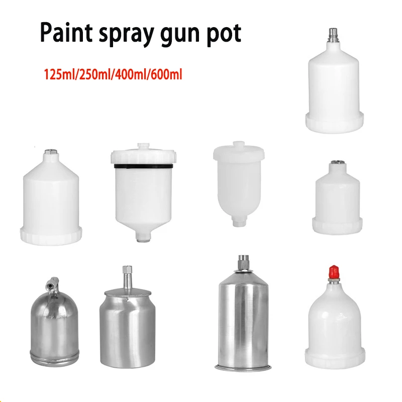 125/400/250/600/1000ml Spray Gun Pot Spray Can, Plastic Spray Gun Pot Aluminum Paint Pot Air Spray Gun Cup Spray Gun Accessories