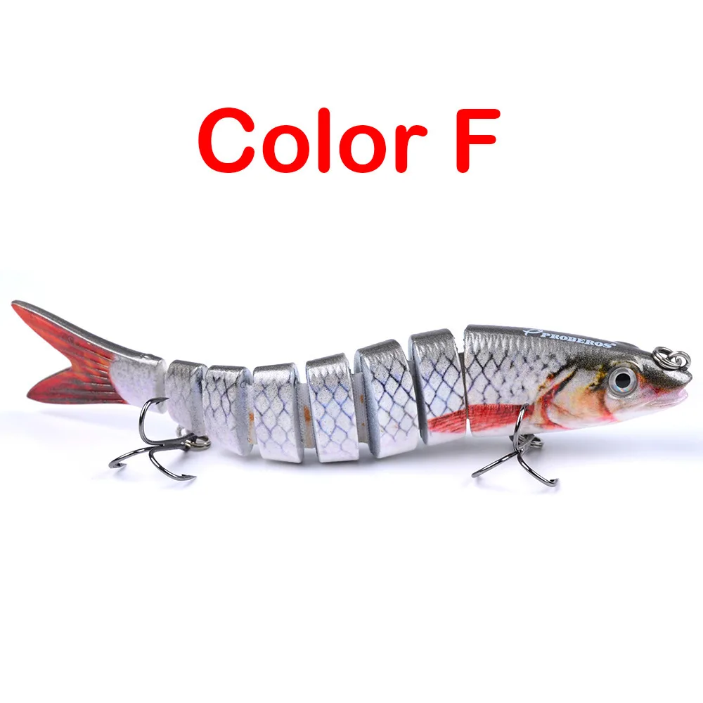 

Multi Jointed Swimbait Lure, Lifelike Baitfish Body Dual Treble Hooks Realistic Swimming Posture Bass Pike Tackle 10pc Package