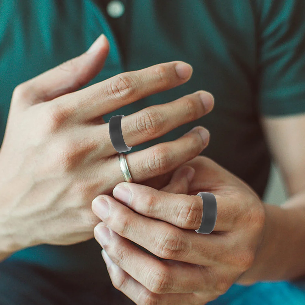 

10Pcs Silicone Rings Soft Flexible Skin-Friendly Fitness Sports Rings Protective Outdoor Exercising Finger Bands for Men Women