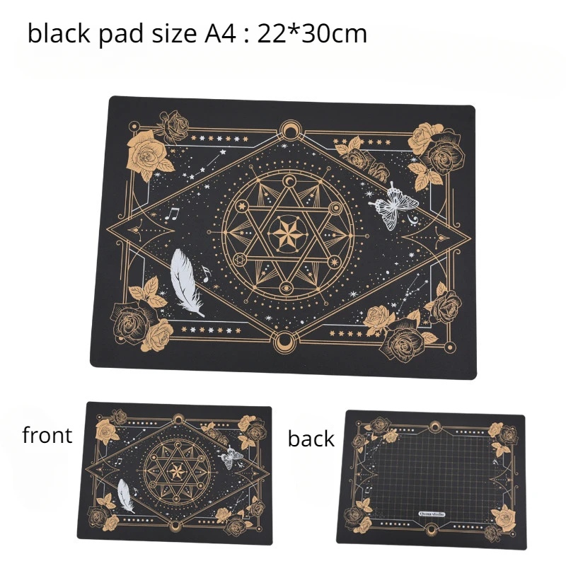 Black A4 Cutting Mat Magic Array Pattern Polymer Clay Making Mat Handmade Engraving Anti-cut Mat Hand Account Pottery Tool