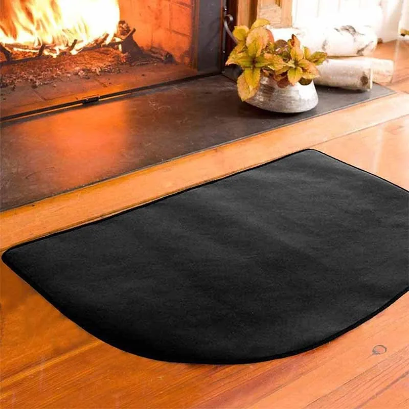 Fireproof Flame-retardant High-temperature Resistant Fireplace Mat Double Layer Fiberglass Floor Protection For Wooden Fireplace