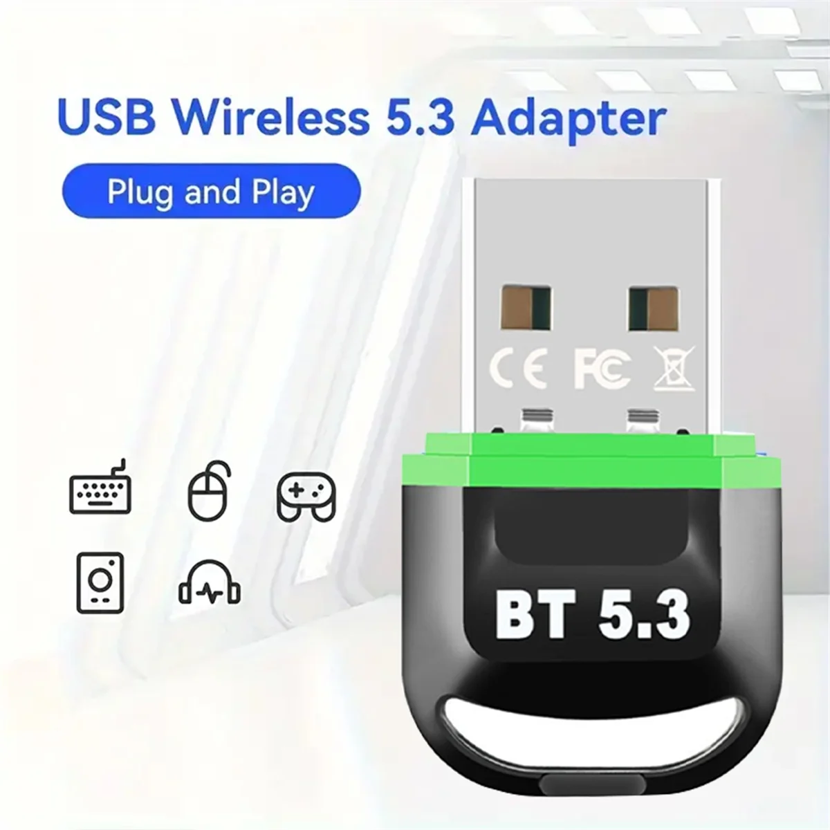 NEW!! USB Bluetooth 5.3 Adapter Transmitter Wireless Audio Receiver Free Drive for PC Laptop Speaker Mouse Keyboard