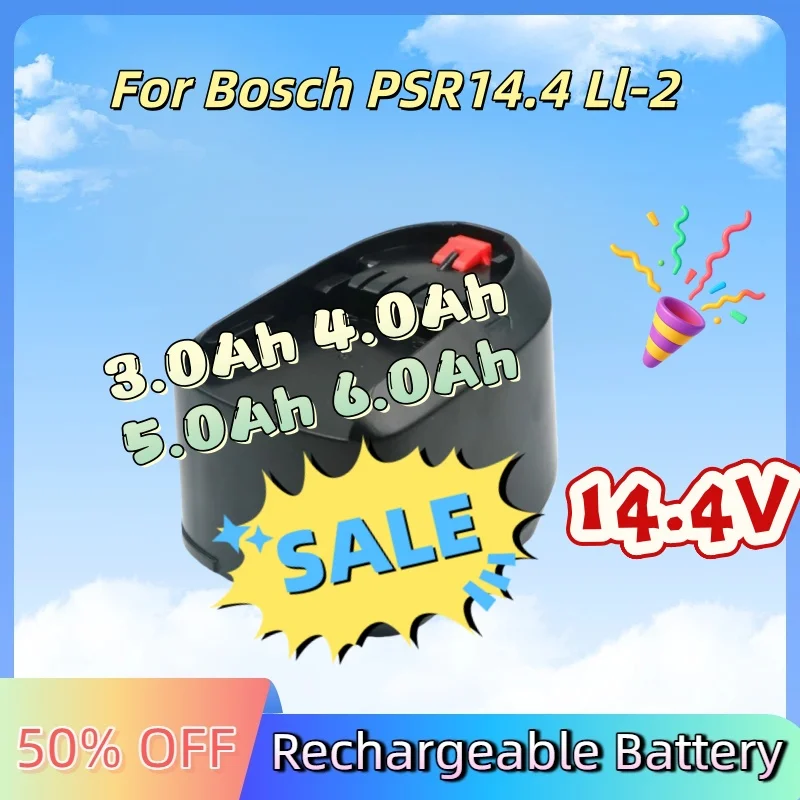 

18650 Battery Rechargeable Li-Ion Battery 14.4V 3.0Ah 4.0Ah 5.0Ah 6.0Ah for Bosch PSR14.4 LI-2 Electric Drill Power Tool Bateria
