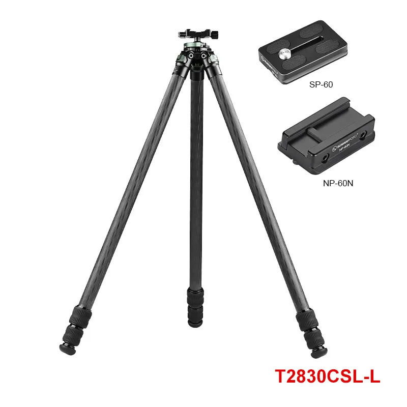 SUNWAYFOTO T2830CSL-serie 65'' koolstofvezelstatief met 30 mm kogelkop, 3 secties