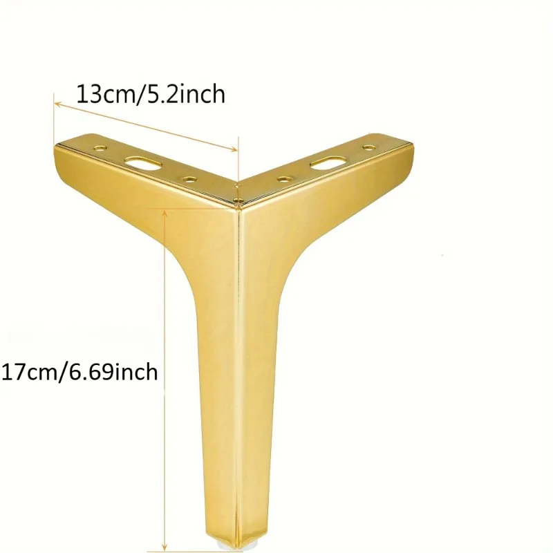 4pcs 17cm Golden Sofa Furniture Legs Iron Factory Furniture Legs Metal Furniture foot metal legs sofa foot
