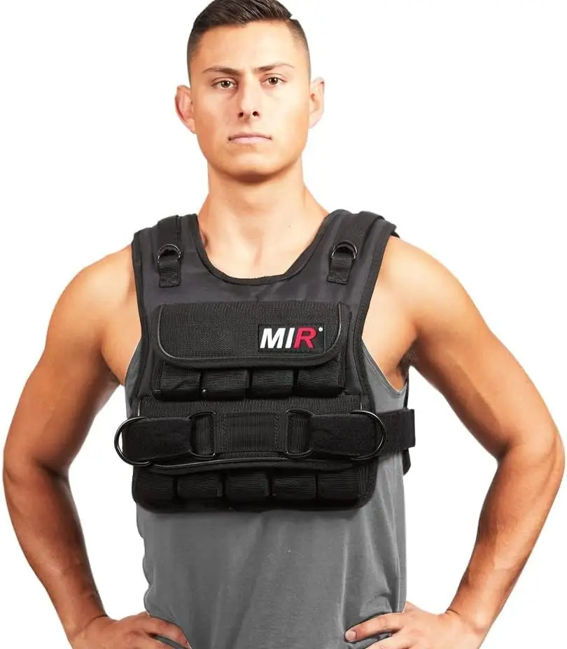 Short Weighted Vest with Zipper, 20 - 60lb Solid Iron Weights for Men and Women's Workout