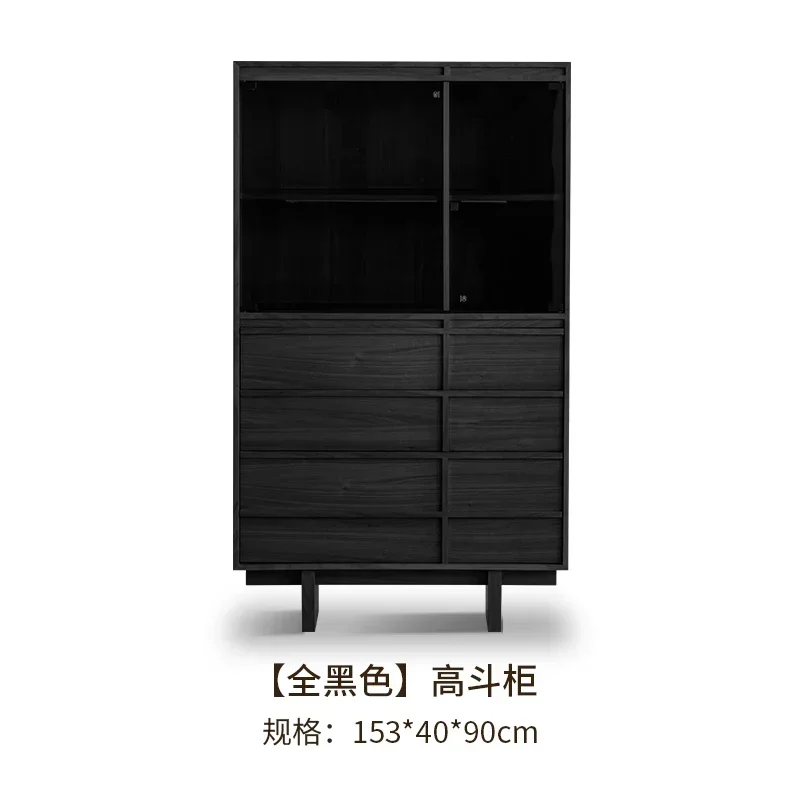 

Wine cabinet black walnut floor-to-ceiling display living room home high-end display cabinet R