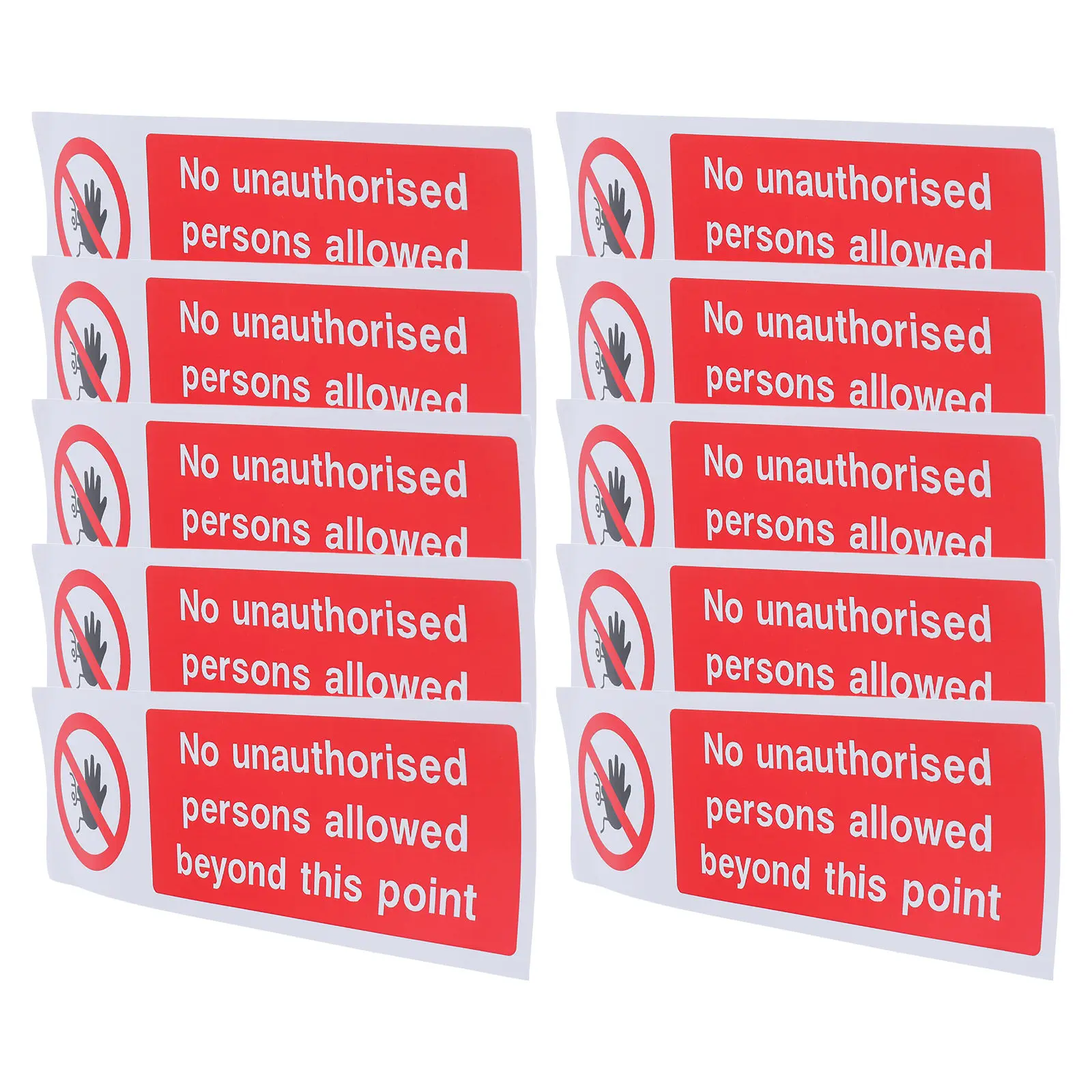 

10Pcs No Entrance Warning Sign Stickers Heavy-Duty Outdoor Indoor Safety Labels Do Not Enter Signs for Restricted Areas Security