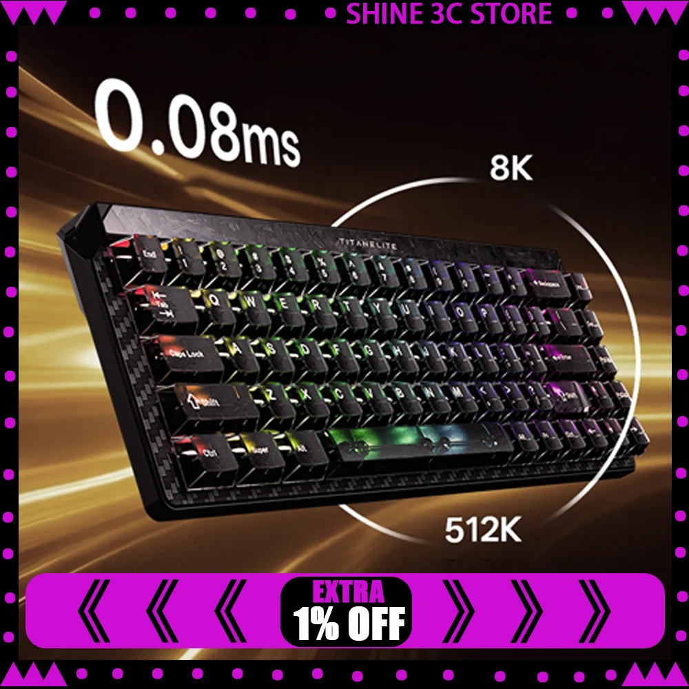 

FGG Madlions TITAN68 Turbo ESports Hall Effect Keyboard Wired Magnetic Switch Gaming Keyboard 8000Hz RT0.001mm PC Accessories