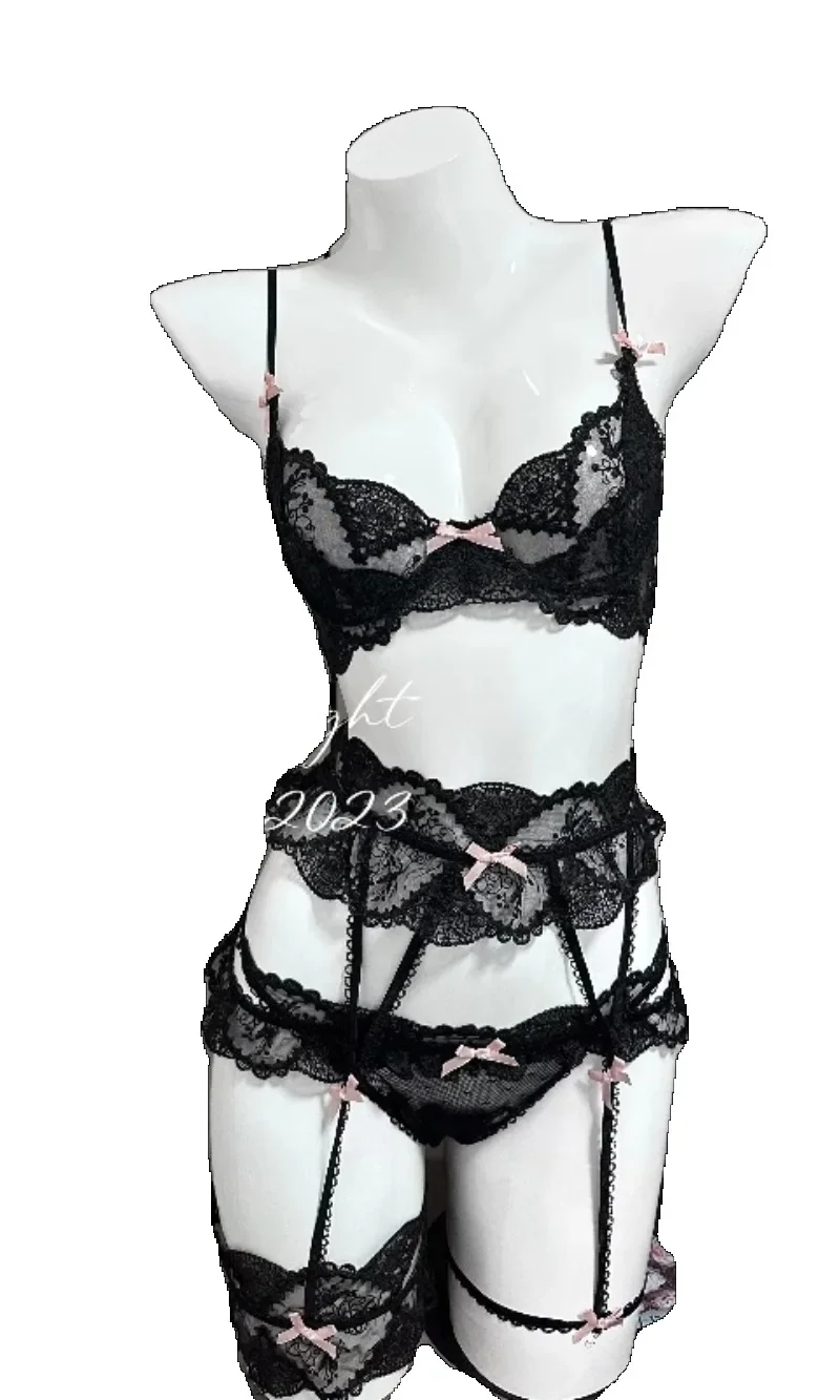 Sweet Women Underwear Sexy Exotic Sets Lace Embroidered Lingerie Set Small Ches… - Image 5