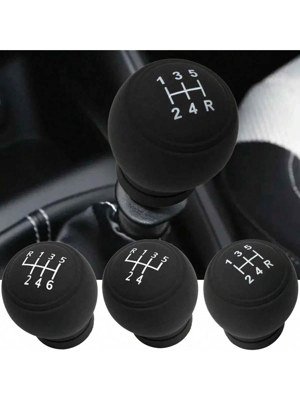 Soft Silicone Gear Shift Knob Cover, Non-Slip Waterproof Protector with Comfortable Grip for 5/6 Speed Manual Cars