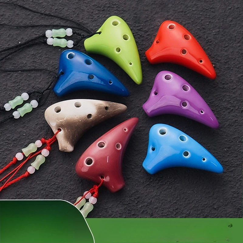 Mini Ocarina de 6 Furos, Ocarina de Cerâmica Mini de 6 Furos, Flauta de Brinquedo, Pingente, Ocarina Pequena para Tocar