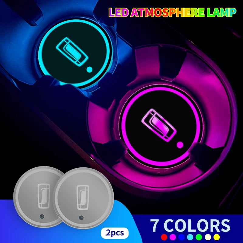 

2Pcs Luminous Car Water Cup Coaster Holder USB Charging Led Atmosphere Light For Bestune T77 Pro B70s T99 T55 B70 E05 T90