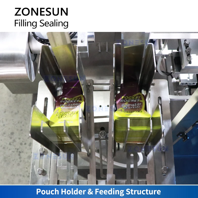 Zonesun Macchina imballatrice per sacchetti prefabbricata Macchina per sigillare il riempimento orizzontale Attrezzatura per il riempimento e la sigillatura dei sacchetti ZS-AFS03L