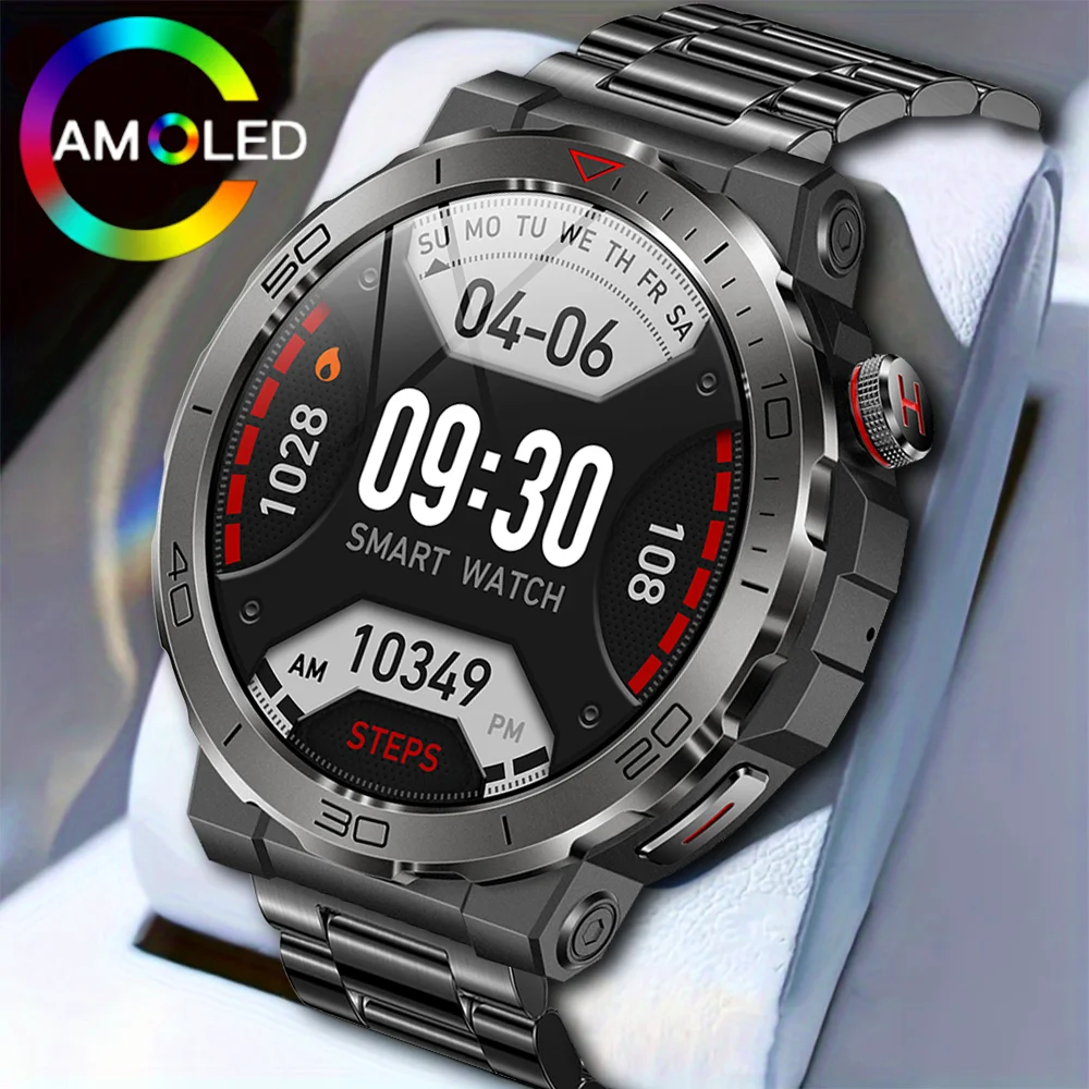 2024 New Bluetooth Calling Men's Smartwatch LED Outdoor Fitness Health Monitoring Smart Watch466*466 HD Waterproof Smartwatch