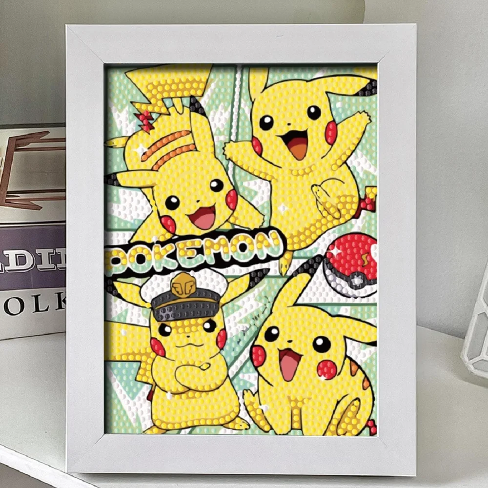 23*18cm 5D Diamond Painting Cartoon Pikachu DIY Sticking Drills Embroider Room Decoration Draw Handiwork Enthusiast Optimum Gift