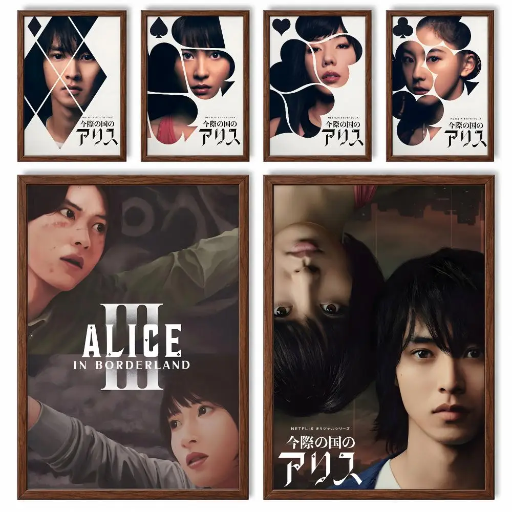 Thriller Series Alice in Borderland Poster Self-adhesive Waterproof Paper Sticker Art Coffee House Bar Room Wall Decor