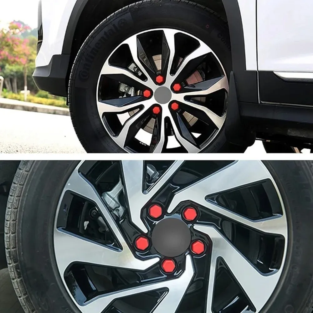 20Pcs N Silicone Car Wheel Nut Caps Hex Design Anti Rust Lug Bolt Covers 19mm Protective Tire Wheel Screw Caps Rim Protection