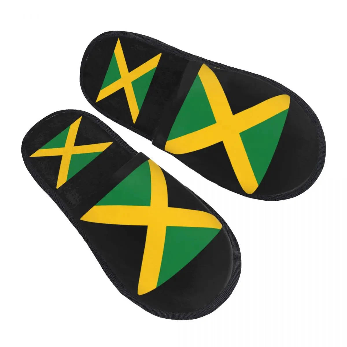 Custom Jamaican Flag Memory Foam Slippers Women Cozy Warm Patriotism House Slippers