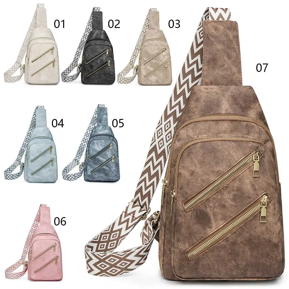 Dames Stijlvolle Crossbody Tas Met Brede Riem Eenvoudige Schoudertas Multi-Pocket Telefoon Portemonnee Reis Outdoor Tas