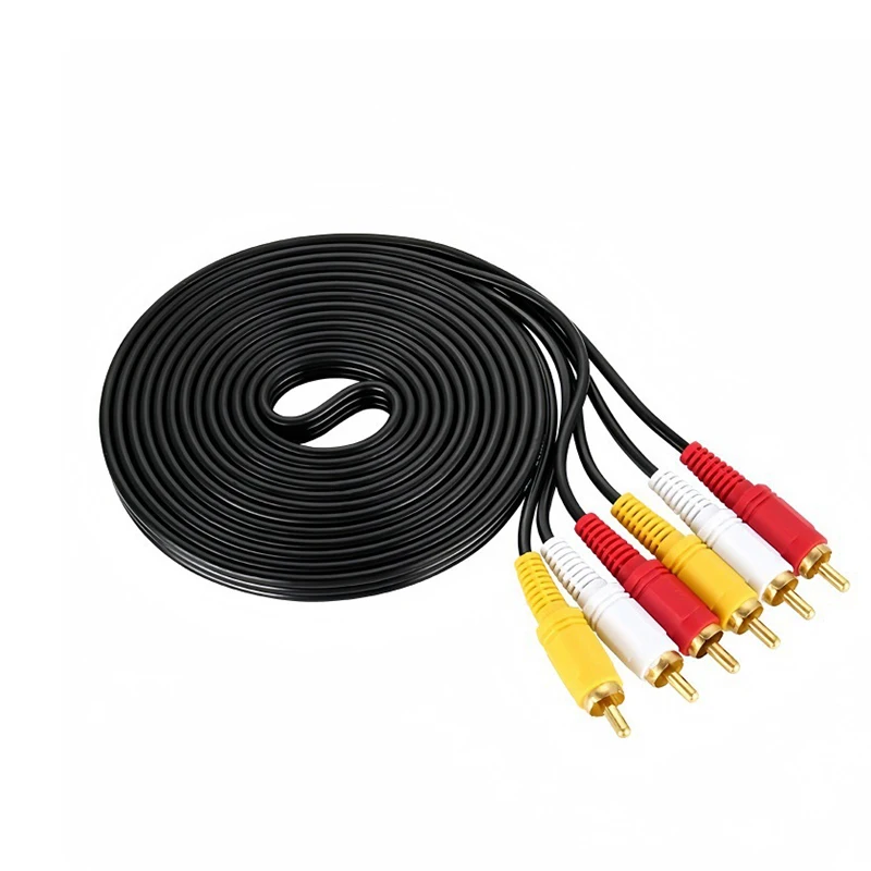 1.5M 6Head Lotus Head AV Cable Audio Video Cable Set Top Box DVD TV Connection Cable 3RCA To 3RCA