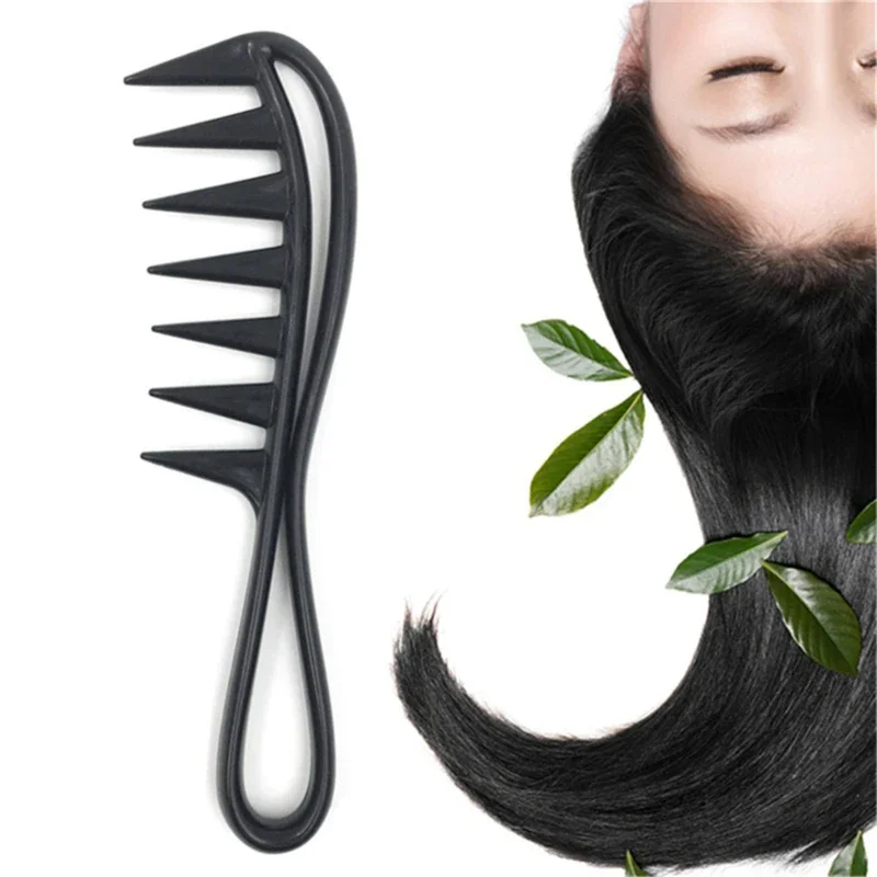 New Handle Grip Large Tooth Detangling Curly Hair Comb Back Head Styling Beard Oil Comb Women Hairdressing Wide Tooth Comb