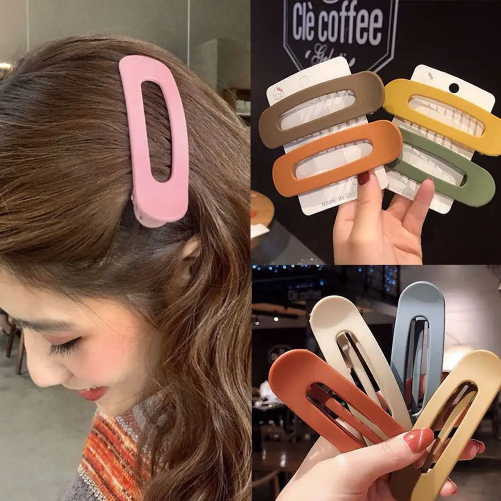 Large Women Girls Color Sweet Elegant Duckbill Clip Acrylic Hair Clip Hair Accessories Duckbill Clip Geometry Hairpin