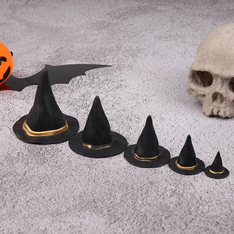 6/10Pcs Felt Cloth Tiny Hats Ornament Cover Miniature Witch Hat Small Hats For Cake Decor Halloween Decoration Toy