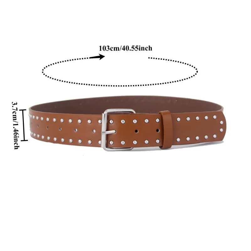 Trendy Studded and Buckle Versatile Belt Korean-Style High-End Elegant Versatile Unique and Casual Women’s Belt