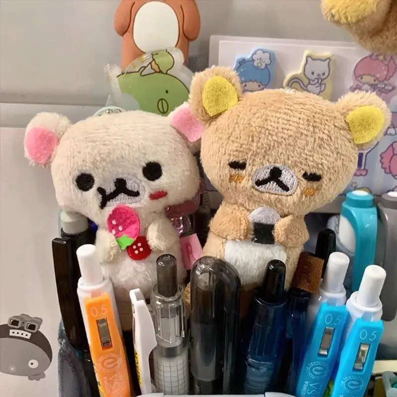 

Cute Rilakkuma Keychain with Korilakkuma Figure Cute Couple Keyring Vintage Style Metal Key Holder Hanging Ornament for Bags