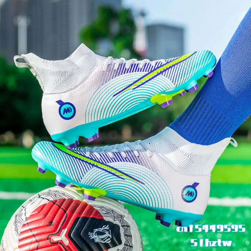 Soccer Shoes Society TF/FG Athletic Shoe Cleats Football Man Genuine Soccer Shoe Professional Training Grass Kids Football Boots