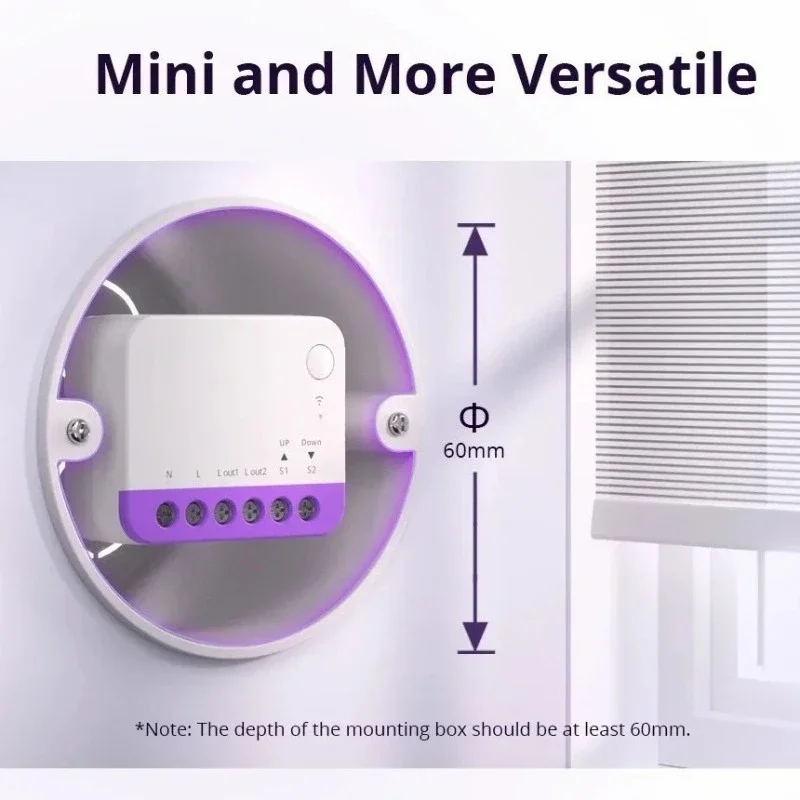 Matter WiFi Smart Curtain Switch MINI-RBS Roller Shutter Module Voice Control Homekit Alexa