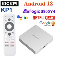 KICKPI KP1 Google Certified TV Box Android 12 Amlogic S905Y4 2GB 32GB Voice Support AV1 1080P H.265 4K 60pfs 2.4G&5G Set top box