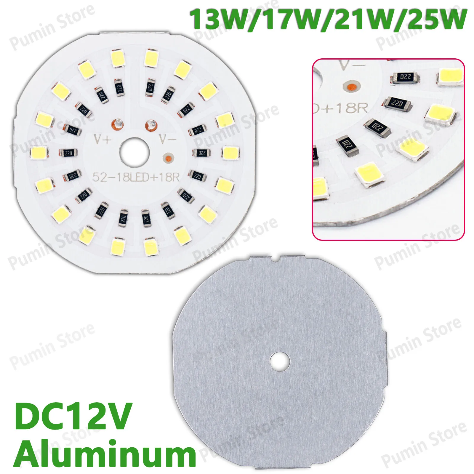 LED Light Board DC12V 13W 17W 21W 25W Aluminum Chip Specification 2835 Ra80 Warm White Cold White Mobile Light Bulb Light Source