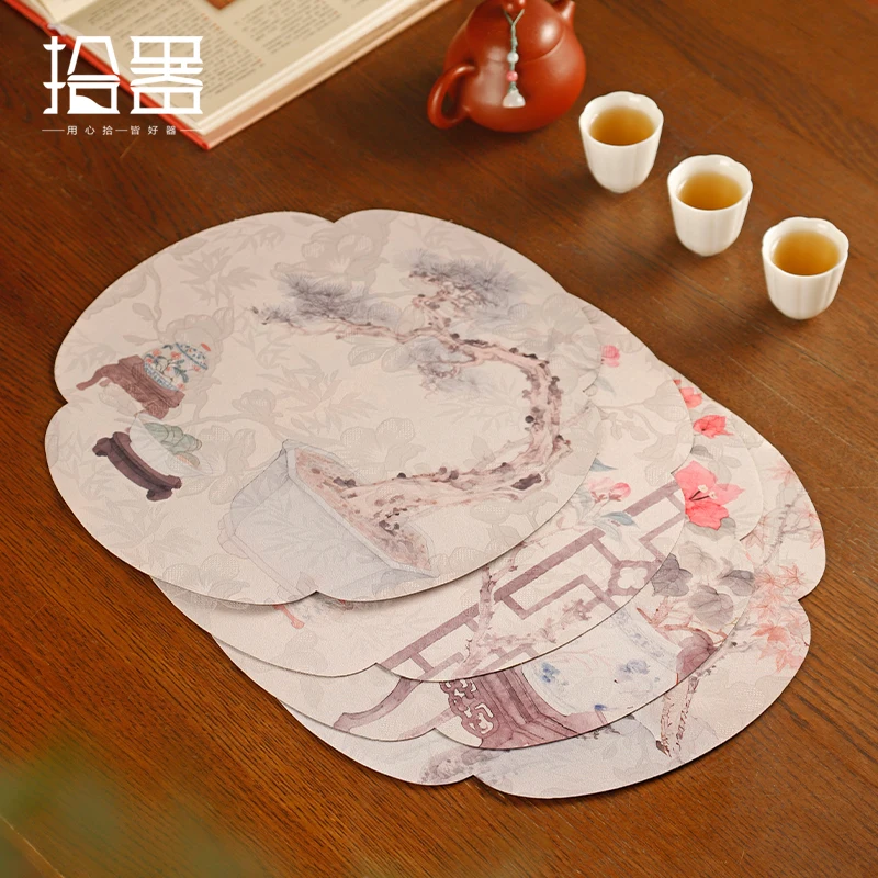 Zhumingtang Xiangyunsha tea Mat Dry brewing tea mat anti-scald Zen table flag Tea tablecloth Pot stand mat Tea tray mat mouse ma