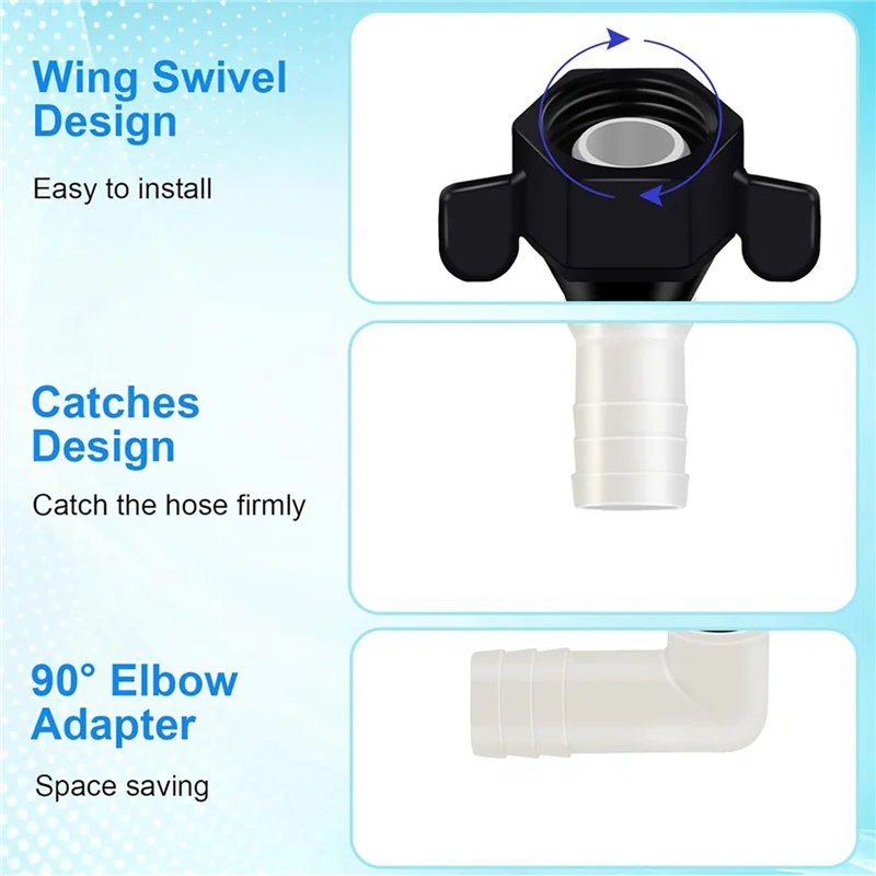 ABFY-8Pack 1/2 Inch X 14 NPT X 1/2 Inch Barb Elbow And Straight Swivel Adapter RV Water Pump , Female Threaded Pex Fittings