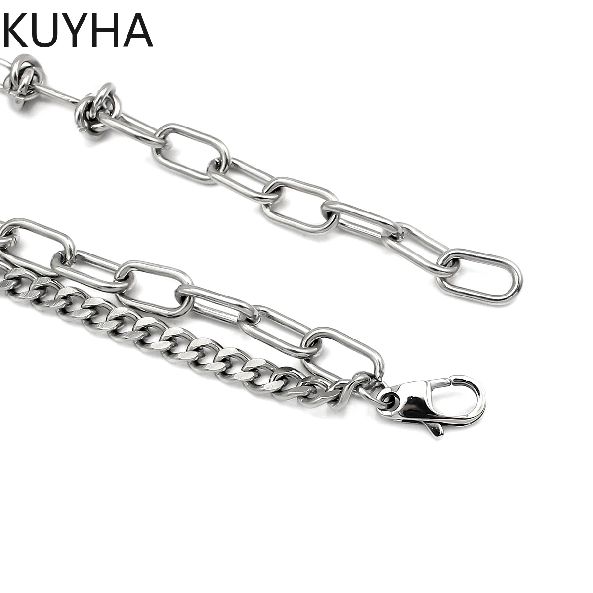 Unique Design Stainless Steel Splice Link Chain Chocker Necklace Bracetel Set Stainless Steel Jewelry Source Factory