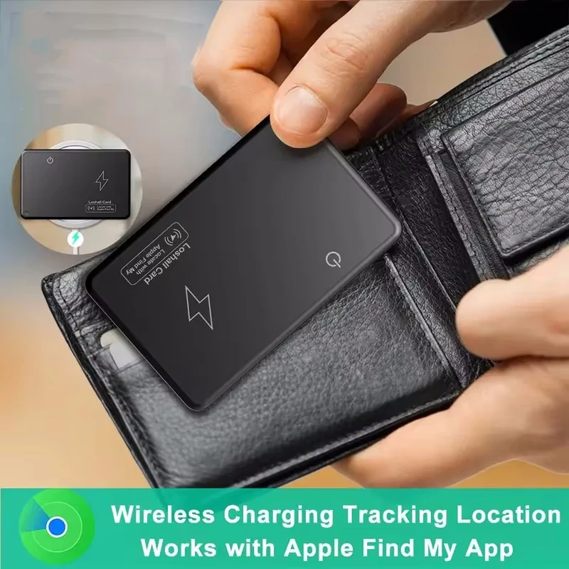 New Wireless Charging Tracking Location Wallet Tracker Card Waterproof GPS Locator Work with Apple Find My App Bluetooth Tracker